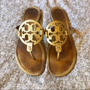 Tory Burch Miller Sandals in Gold